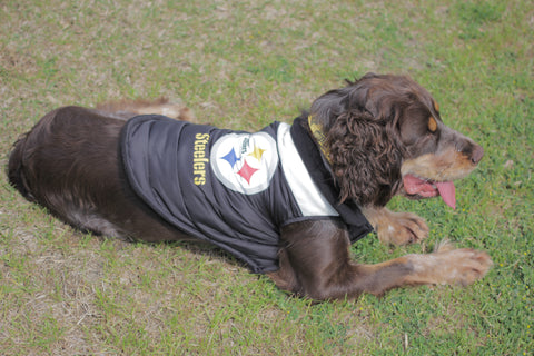 Pittsburgh Steelers Custom Pet Parka Puff Vest Pittsburgh Steelers Little Earth Productions   