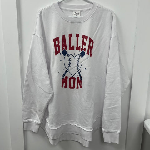 Baller Mom Baseball - XL - WH SALE