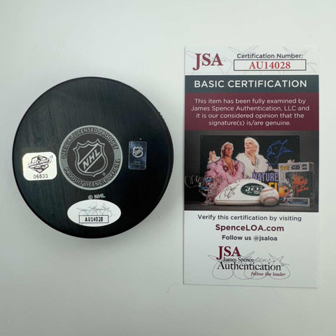 Autographed/Signed Jaromir Jagr Pittsburgh Penguins Logo Hockey Puck JSA COA