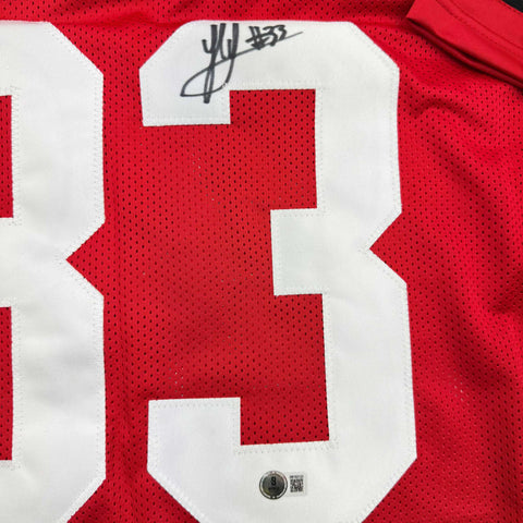Autographed/Signed Jack Sawyer Ohio State Red College Football Jersey Beckett BAS COA