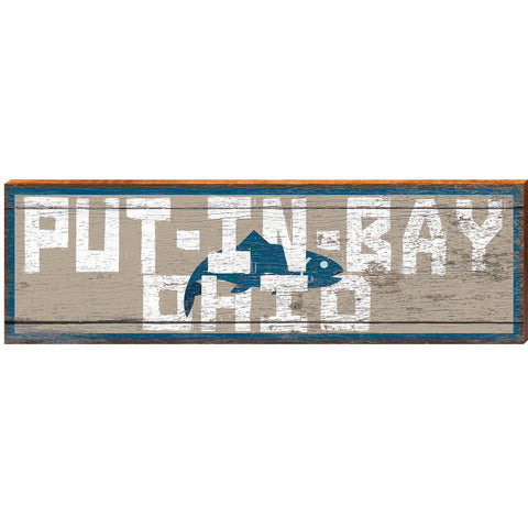 Put-In-Bay Ohio Blue Fish Cream Sign | Wall Art Print on Real Wood