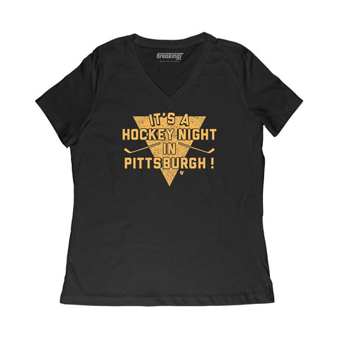 It's A Hockey Night in Pittsburgh! Hoodie Hoodie BreakingT Small Women's V-Neck T-Shirt 