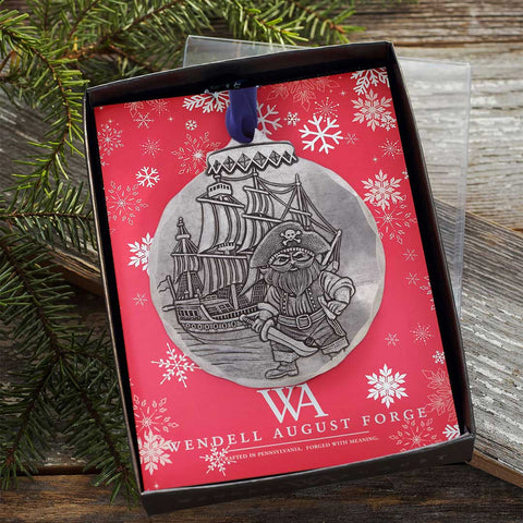 Jolly Pirate Ornament – Durable Nautical Holiday Accent by Wendell August Forge