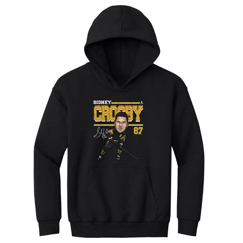 Pittsburgh Penguins Sidney Crosby Kids Youth Hoodie Kids Youth Hoodie 500 LEVEL Black S Kids Youth Hoodie