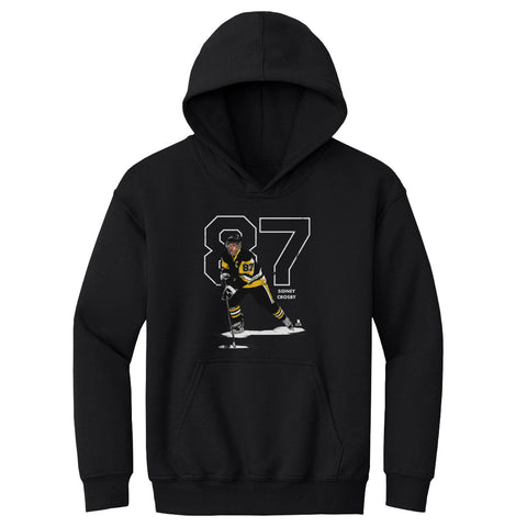 Pittsburgh Penguins Sidney Crosby Kids Youth Hoodie Kids Youth Hoodie 500 LEVEL Black S Kids Youth Hoodie