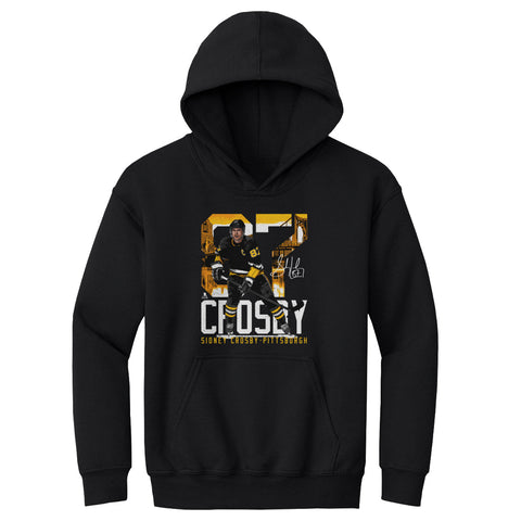 Pittsburgh Penguins Sidney Crosby Kids Youth Hoodie Kids Youth Hoodie 500 LEVEL Black S Kids Youth Hoodie