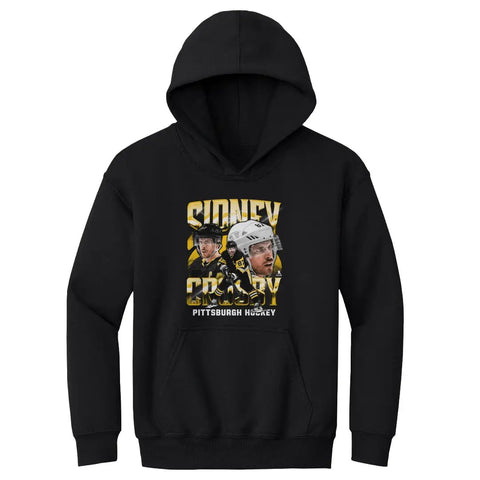 Pittsburgh Penguins Sidney Crosby Kids Youth Hoodie Kids Youth Hoodie 500 LEVEL Black S Kids Youth Hoodie