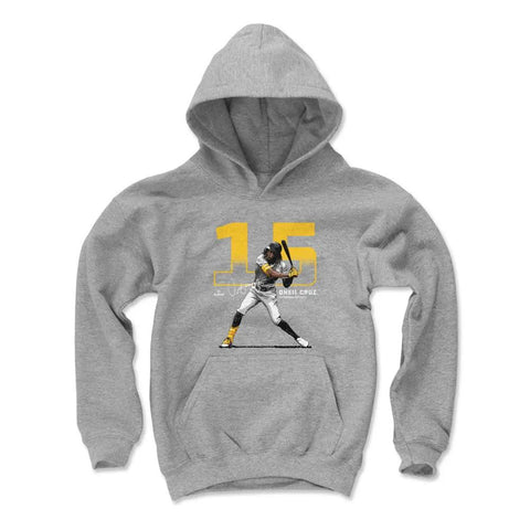 Pittsburgh Pirates Oneil Cruz Kids Youth Hoodie Kids Youth Hoodie 500 LEVEL Gray S Kids Youth Hoodie