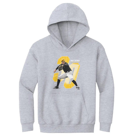 Pittsburgh Pirates Paul Skenes Kids Youth Hoodie Kids Youth Hoodie 500 LEVEL Gray S Kids Youth Hoodie