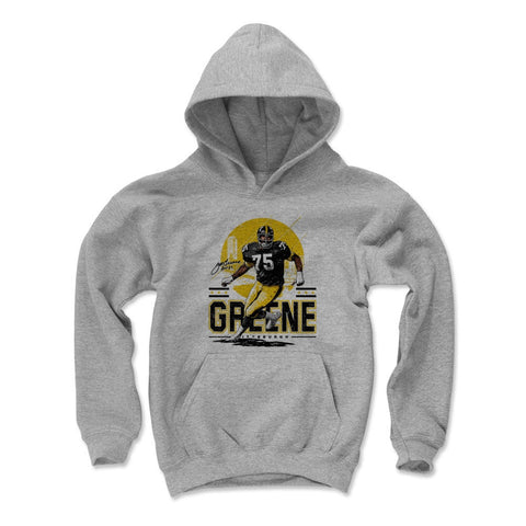 Joe Greene Pittsburgh Skyline Kids Youth Hoodie Kids Youth Hoodie 500 LEVEL Gray S Kids Youth Hoodie