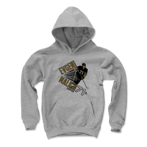 Pittsburgh Penguins Evgeni Malkin Kids Youth Hoodie Kids Youth Hoodie 500 LEVEL Gray S Kids Youth Hoodie