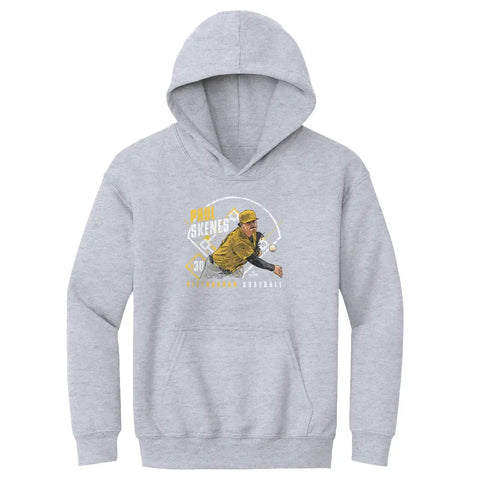 Paul Skenes Pittsburgh Pirates Ballpark  | Kids Youth Hoodie Kids Youth Hoodie 500 LEVEL Gray S Kids Youth Hoodie