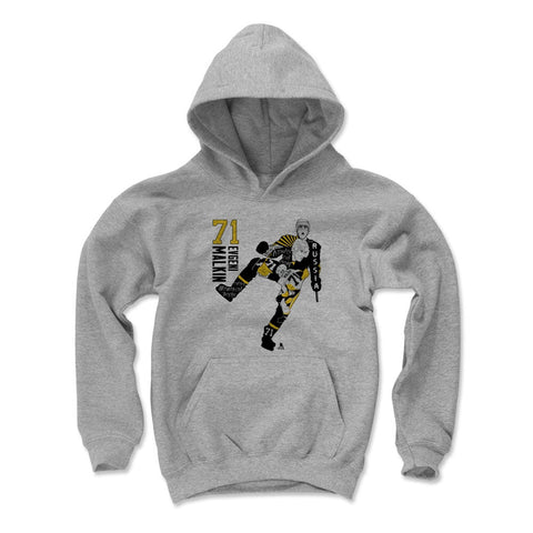 Pittsburgh Penguins Evgeni Malkin Kids Youth Hoodie Kids Youth Hoodie 500 LEVEL Gray S Kids Youth Hoodie