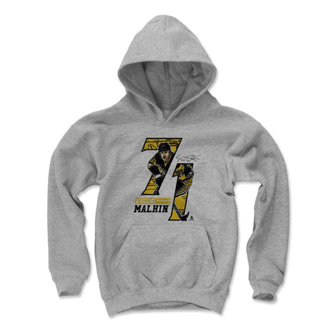 Pittsburgh Penguins Evgeni Malkin Kids Youth Hoodie Kids Youth Hoodie 500 LEVEL Gray S Kids Youth Hoodie