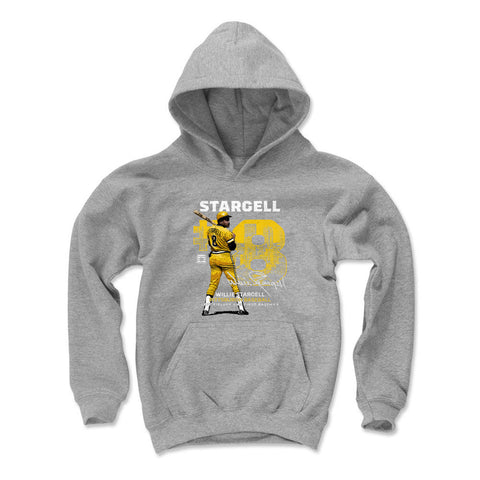 Pittsburgh Pirates Willie Stargell Kids Youth Hoodie Kids Youth Hoodie 500 LEVEL Gray S Kids Youth Hoodie