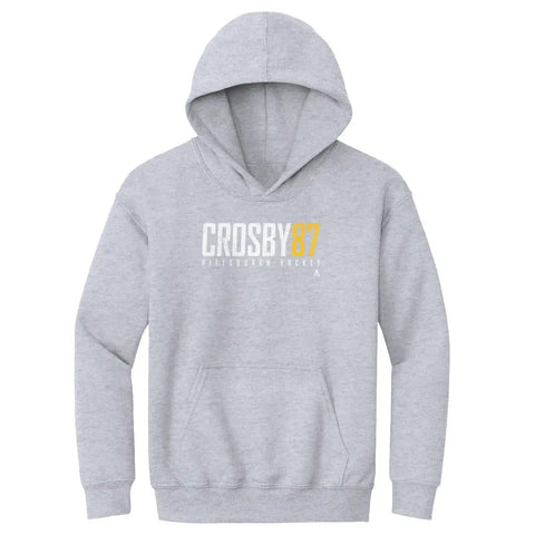 Pittsburgh Penguins Sidney Crosby Kids Youth Hoodie Kids Youth Hoodie 500 LEVEL Gray S Kids Youth Hoodie