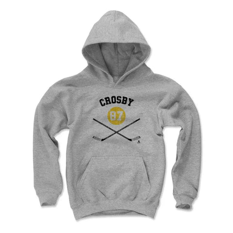 Pittsburgh Penguins Sidney Crosby Kids Youth Hoodie Kids Youth Hoodie 500 LEVEL Gray S Kids Youth Hoodie