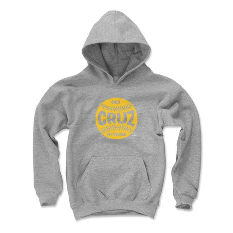 Pittsburgh Pirates Oneil Cruz Kids Youth Hoodie Kids Youth Hoodie 500 LEVEL Gray S Kids Youth Hoodie