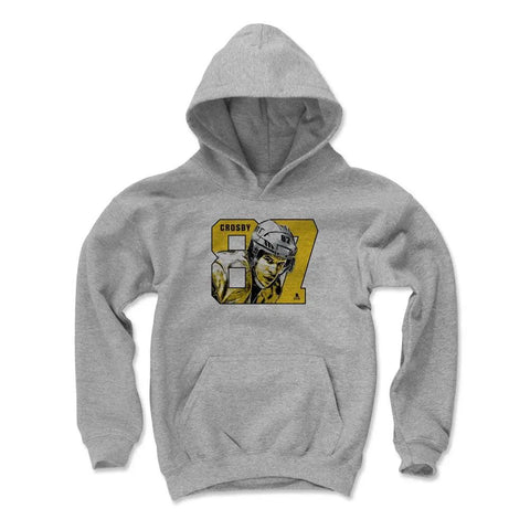 Pittsburgh Penguins Sidney Crosby Kids Youth Hoodie Kids Youth Hoodie 500 LEVEL Gray S Kids Youth Hoodie