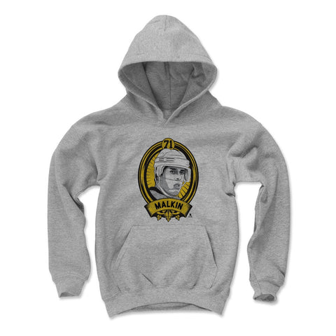 Pittsburgh Penguins Evgeni Malkin Kids Youth Hoodie Kids Youth Hoodie 500 LEVEL Gray S Kids Youth Hoodie