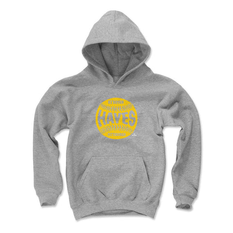 Pittsburgh Pirates Ke'Bryan Hayes Kids Youth Hoodie Kids Youth Hoodie 500 LEVEL Gray S Kids Youth Hoodie