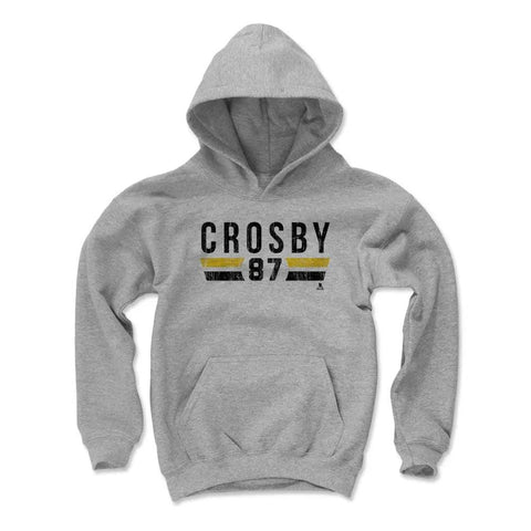 Pittsburgh Penguins Sidney Crosby Kids Youth Hoodie Kids Youth Hoodie 500 LEVEL Gray S Kids Youth Hoodie