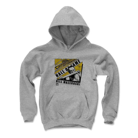 Pittsburgh Pirates Bill Mazeroski Kids Youth Hoodie Kids Youth Hoodie 500 LEVEL Gray S Kids Youth Hoodie