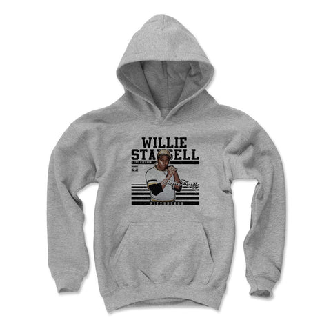 Pittsburgh Pirates Willie Stargell Kids Youth Hoodie Kids Youth Hoodie 500 LEVEL Gray S Kids Youth Hoodie