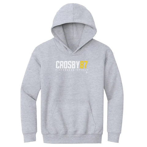 Pittsburgh Penguins Sidney Crosby Kids Youth Hoodie Kids Youth Hoodie 500 LEVEL Gray S Kids Youth Hoodie