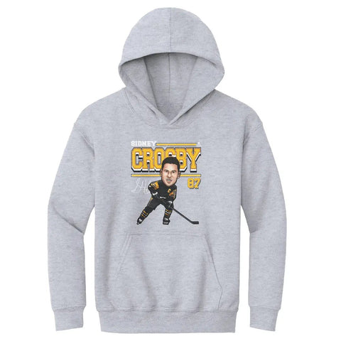 Pittsburgh Penguins Sidney Crosby Kids Youth Hoodie Kids Youth Hoodie 500 LEVEL Gray S Kids Youth Hoodie