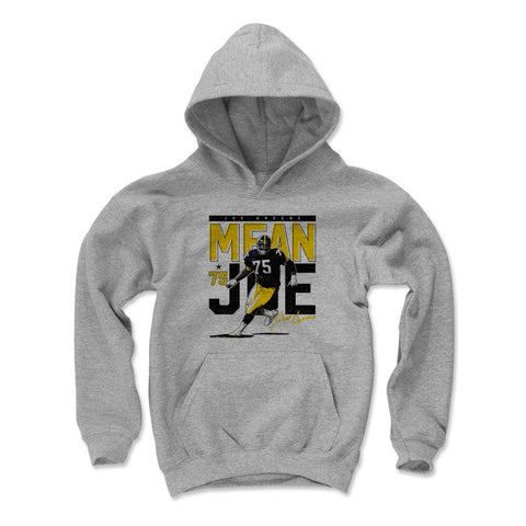 Joe Greene Pass Rush Pittsburgh Kids Youth Hoodie Kids Youth Hoodie 500 LEVEL Gray S Kids Youth Hoodie