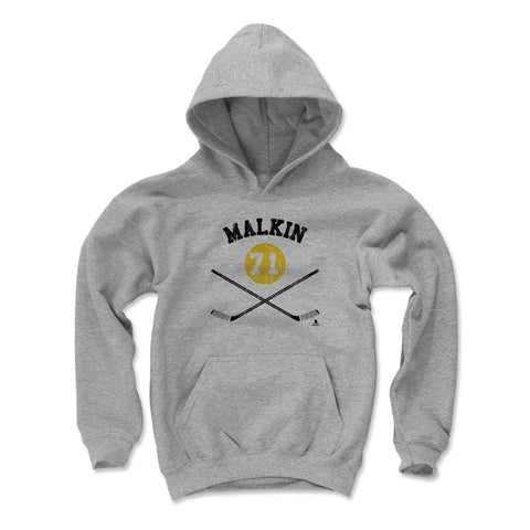 Pittsburgh Penguins Evgeni Malkin Kids Youth Hoodie Kids Youth Hoodie 500 LEVEL Gray S Kids Youth Hoodie