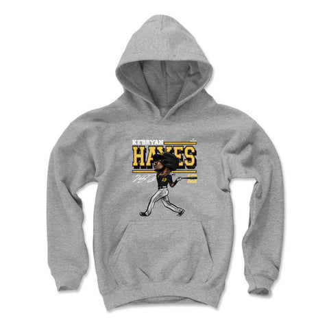 Pittsburgh Pirates Ke'Bryan Hayes Kids Youth Hoodie Kids Youth Hoodie 500 LEVEL Gray S Kids Youth Hoodie