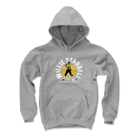 Pittsburgh Pirates Willie Stargell Kids Youth Hoodie Kids Youth Hoodie 500 LEVEL Gray S Kids Youth Hoodie