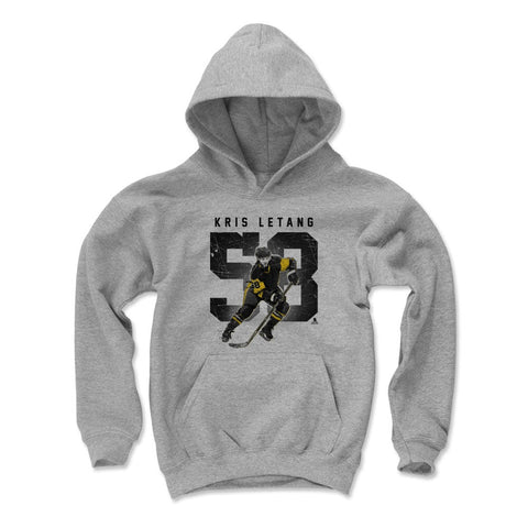 Pittsburgh Penguins Kris Letang Kids Youth Hoodie Kids Youth Hoodie 500 LEVEL Gray S Kids Youth Hoodie