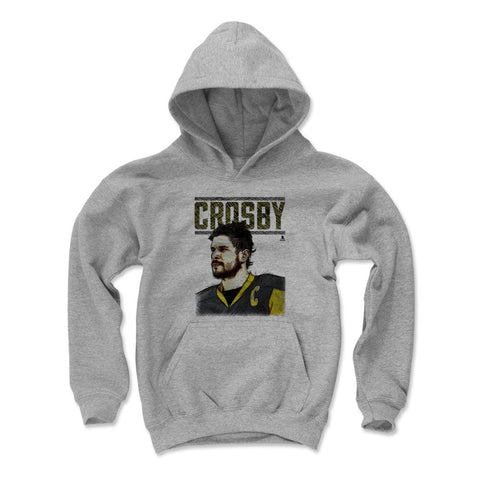 Pittsburgh Penguins Sidney Crosby Kids Youth Hoodie Kids Youth Hoodie 500 LEVEL Gray S Kids Youth Hoodie