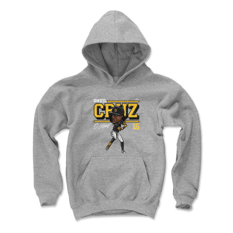 Pittsburgh Pirates Oneil Cruz Kids Youth Hoodie Kids Youth Hoodie 500 LEVEL Gray S Kids Youth Hoodie