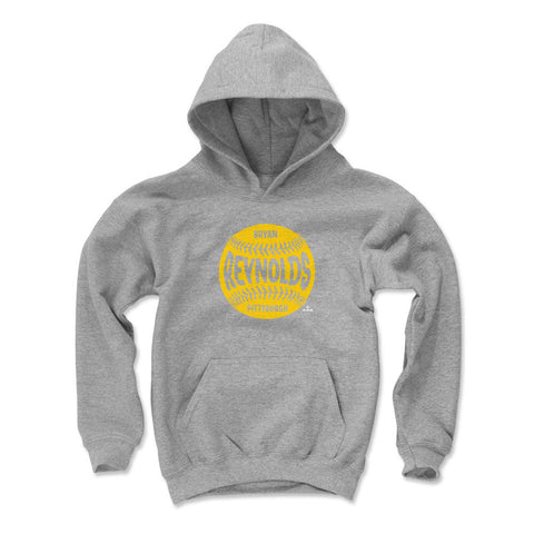 Pittsburgh Pirates Bryan Reynolds Kids Youth Hoodie Kids Youth Hoodie 500 LEVEL Gray S Kids Youth Hoodie