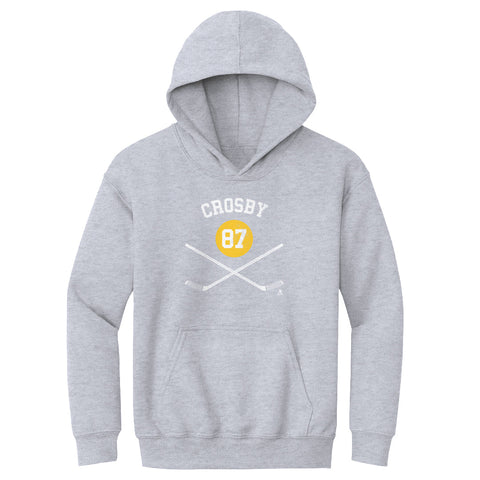 Pittsburgh Penguins Sidney Crosby Kids Youth Hoodie Kids Youth Hoodie 500 LEVEL Gray S Kids Youth Hoodie