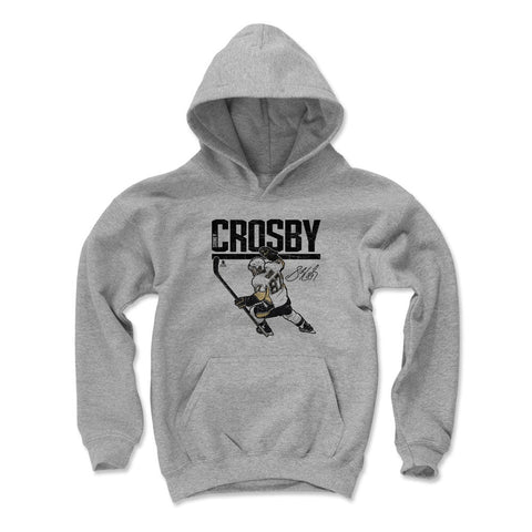 Pittsburgh Penguins Sidney Crosby Kids Youth Hoodie Kids Youth Hoodie 500 LEVEL Gray S Kids Youth Hoodie