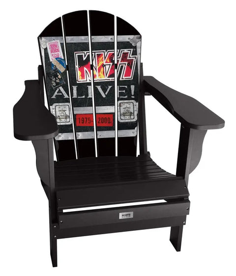 KISS Alive Adirondack Chair - Officially Licensed Entertainment Series Chair mycustomsportschair Black  
