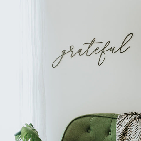 Grateful Script Wall Decor