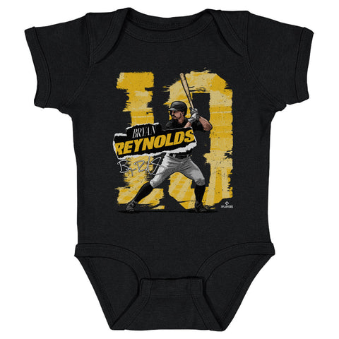 Pittsburgh Pirates Bryan Reynolds Kids Baby Onesie Kids Baby Onesie 500 LEVEL Black 6M Kids Baby Onesie