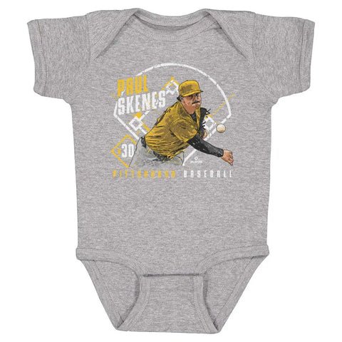 Paul Skenes Pittsburgh Pirates Ballpark  | Kids Baby Onesie Kids Baby Onesie 500 LEVEL Heather Gray 6M Kids Baby Onesie