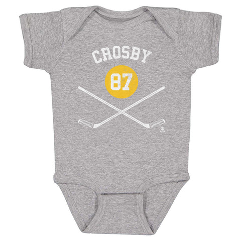 Pittsburgh Penguins Sidney Crosby Kids Baby Onesie Kids Baby Onesie 500 LEVEL Heather Gray 6M Kids Baby Onesie