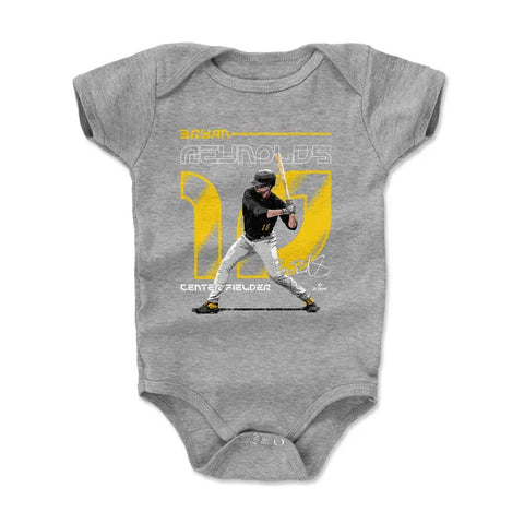 Pittsburgh Pirates Bryan Reynolds Kids Baby Onesie Kids Baby Onesie 500 LEVEL Heather Gray 3-6 Months Kids Baby Onesie