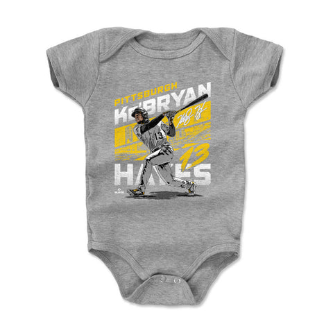 Pittsburgh Pirates Ke'Bryan Hayes Kids Baby Onesie Kids Baby Onesie 500 LEVEL Heather Gray 3-6 Months Kids Baby Onesie