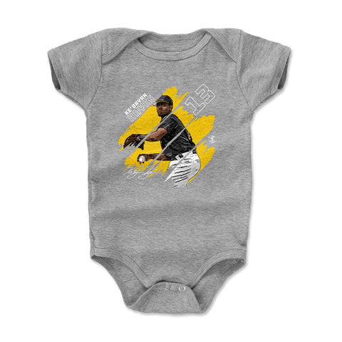 Pittsburgh Pirates Ke'Bryan Hayes Kids Baby Onesie Kids Baby Onesie 500 LEVEL Heather Gray 3-6 Months Kids Baby Onesie