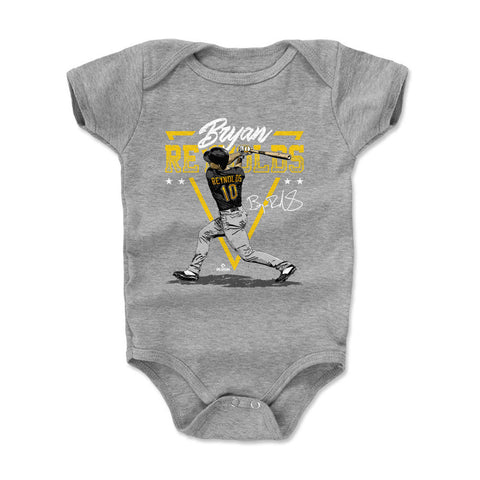 Pittsburgh Pirates Bryan Reynolds Kids Baby Onesie Kids Baby Onesie 500 LEVEL Heather Gray 3-6 Months Kids Baby Onesie