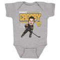 Pittsburgh Penguins Sidney Crosby Kids Baby Onesie Kids Baby Onesie 500 LEVEL Heather Gray 6M Kids Baby Onesie